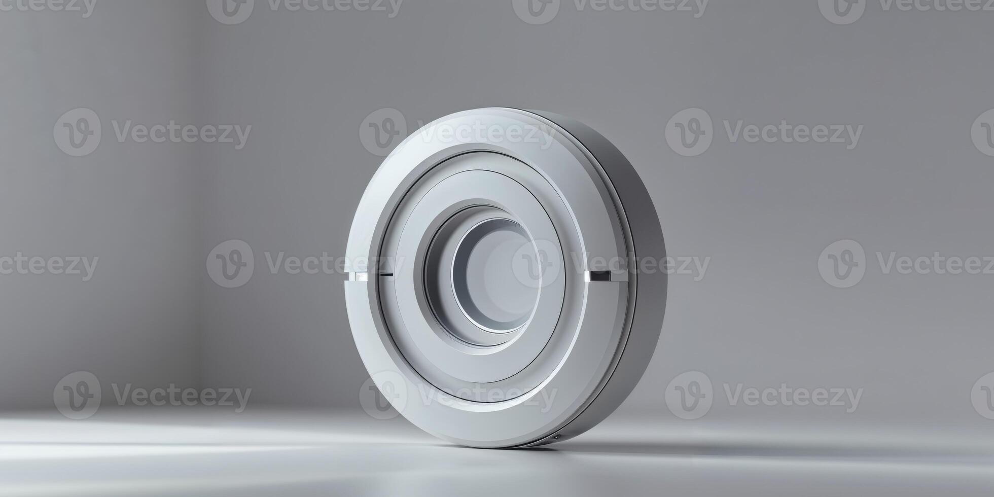 A white circular object on a table photo
