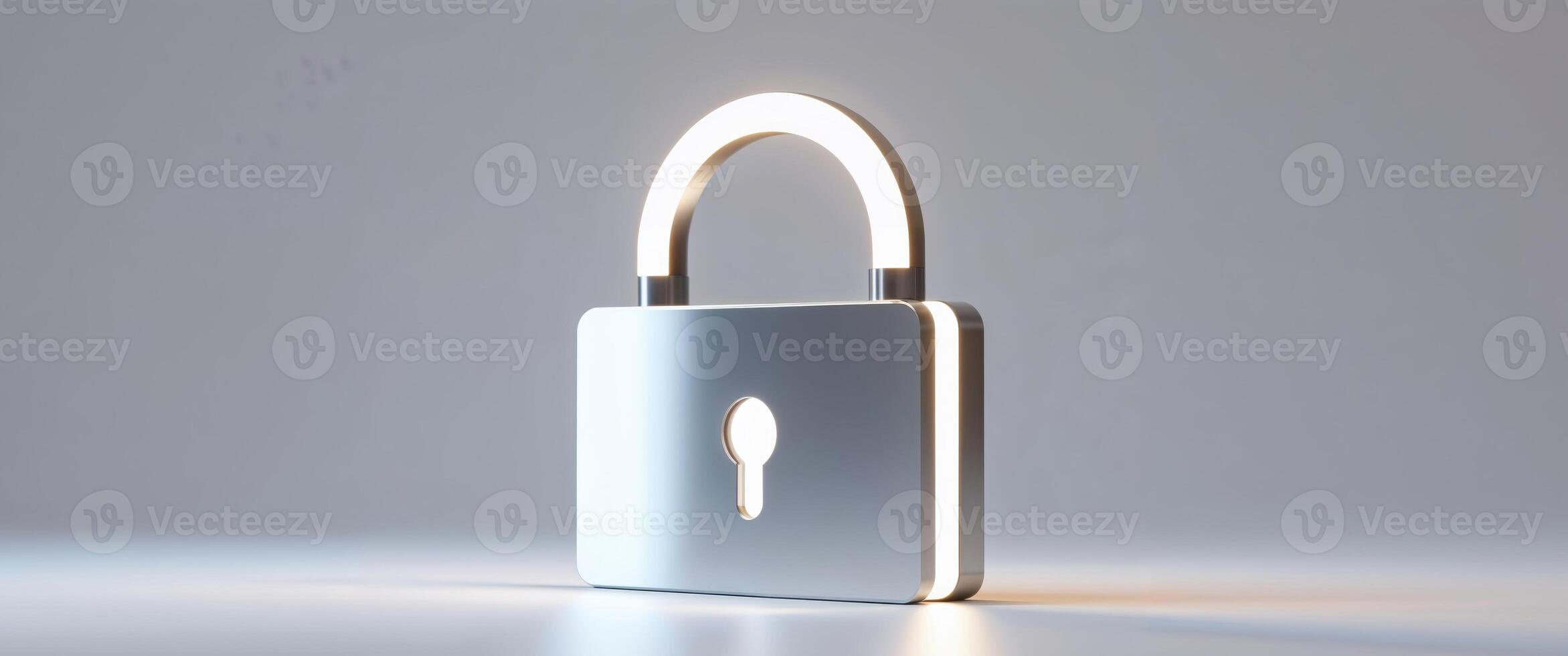 Digital lock symbol on a screen highlights security measures in modern technology environments photo