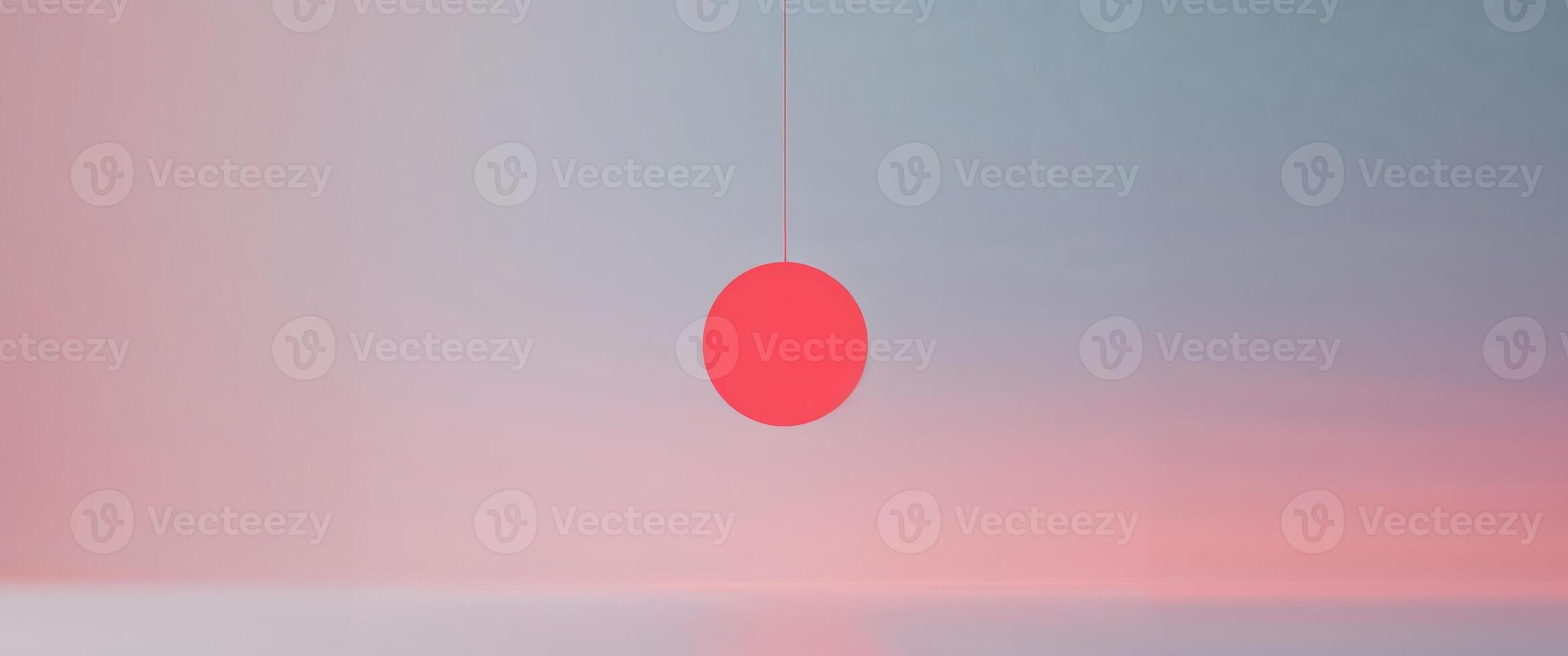 Blue and pink background with a red sun in the background photo