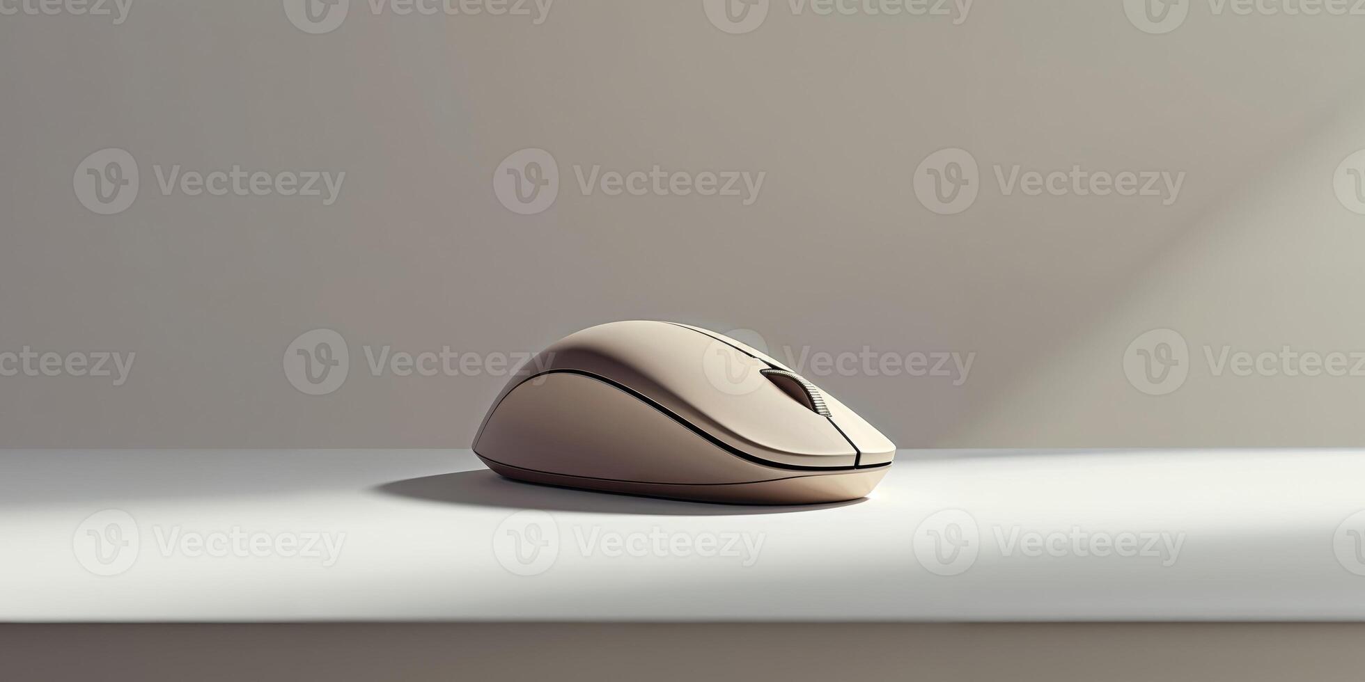 Smooth Finish Compact Optical Mouse on Surface. photo