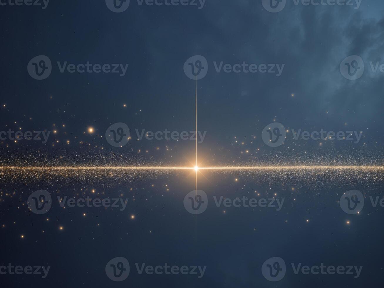 A star is shining in the sky with a dark background photo