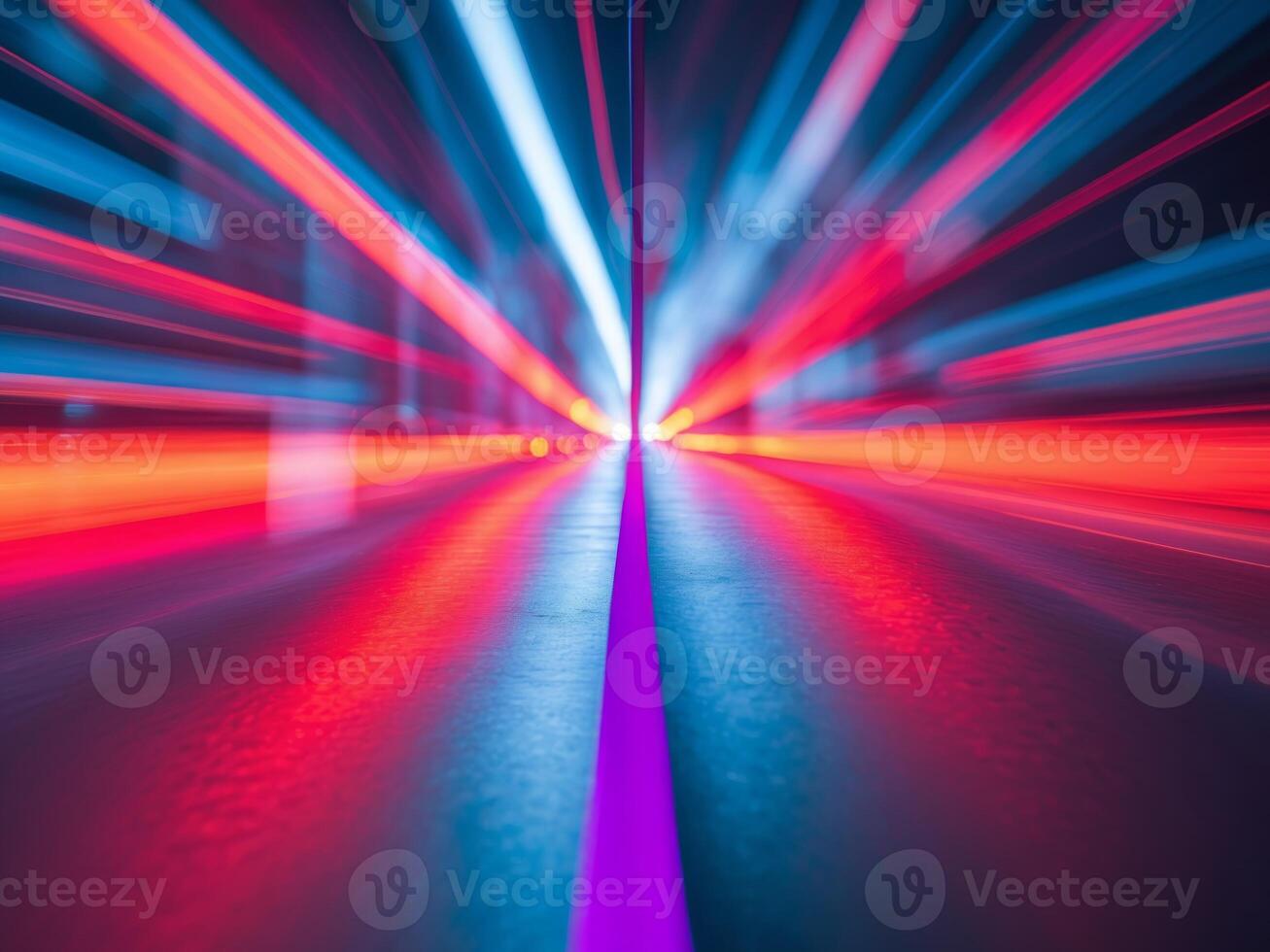 A blue and red light show with a purple line in the middle photo