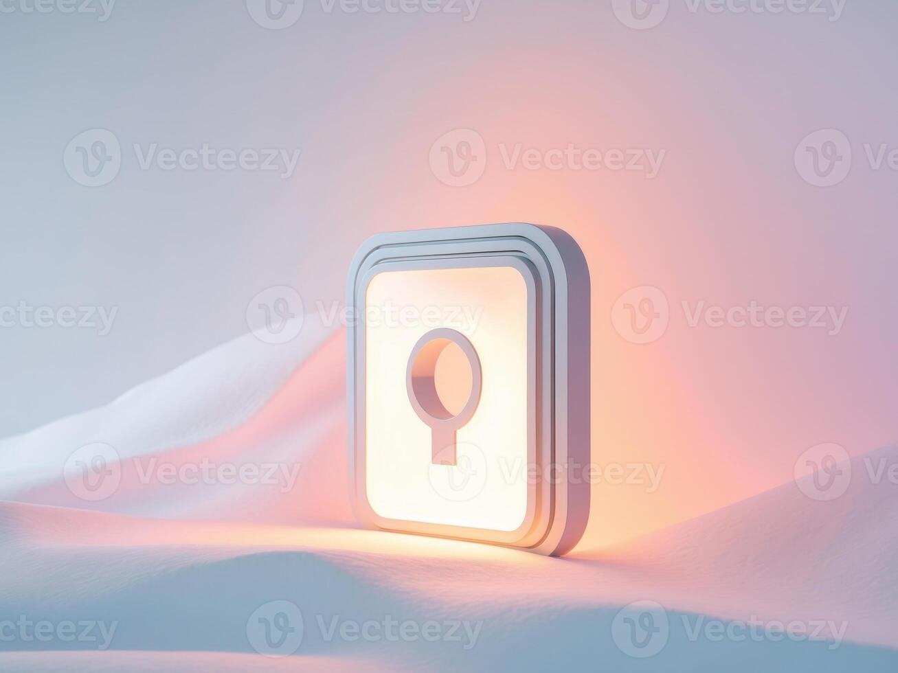 A light is shining on a square object photo