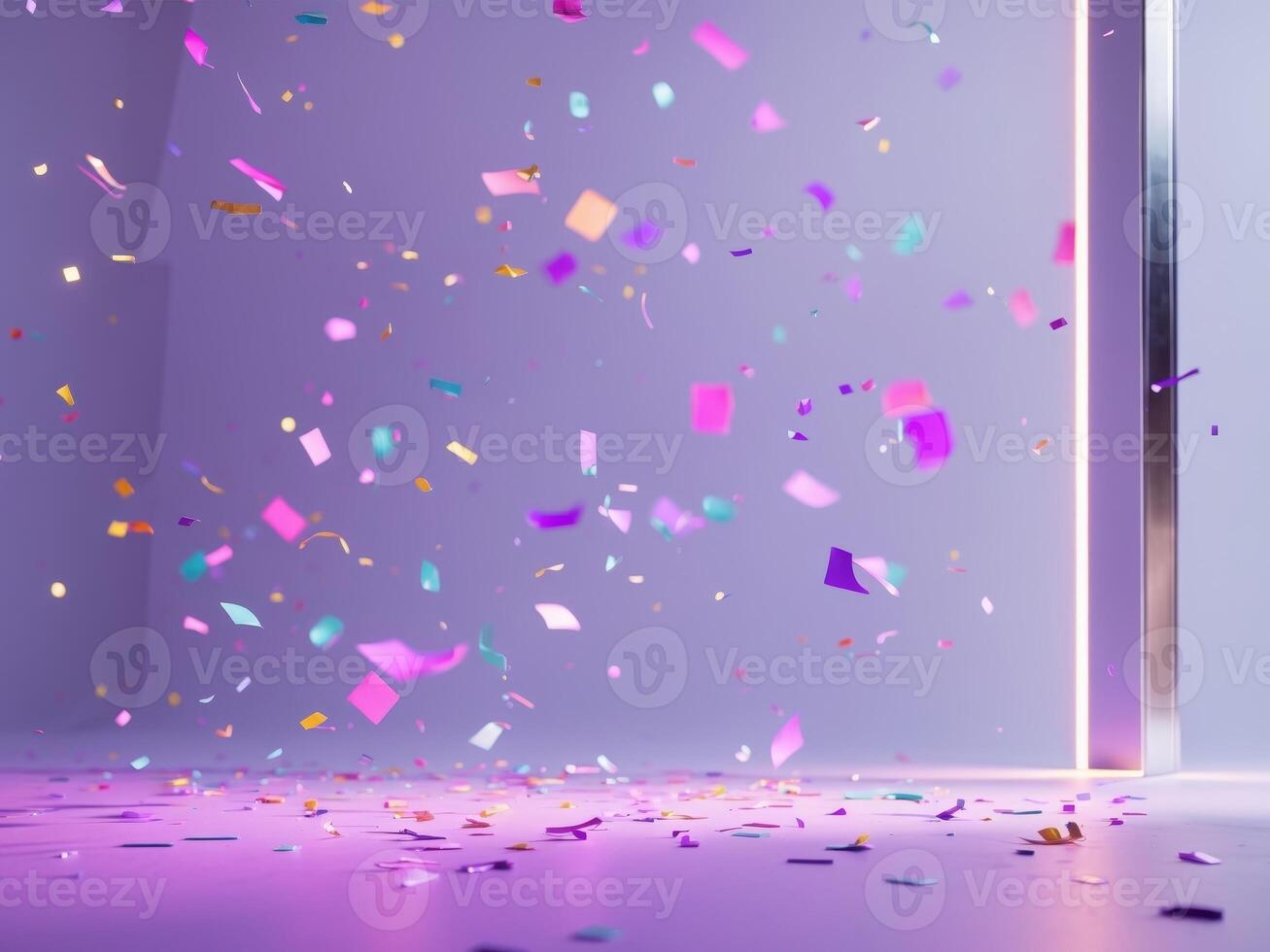 Confetti falling from an open door photo