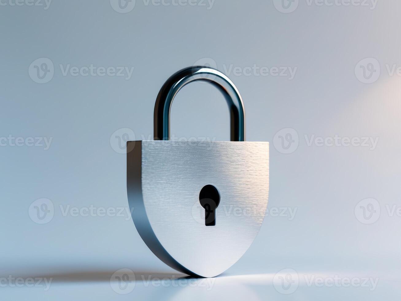 A lock with a keyhole on a white background photo