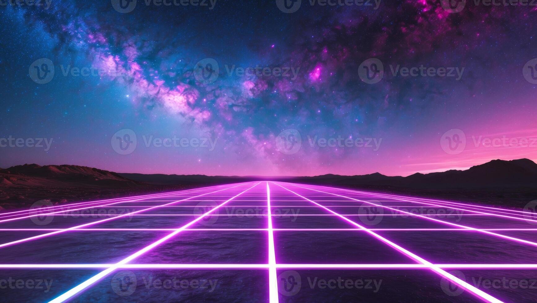 80s neon grid background photo