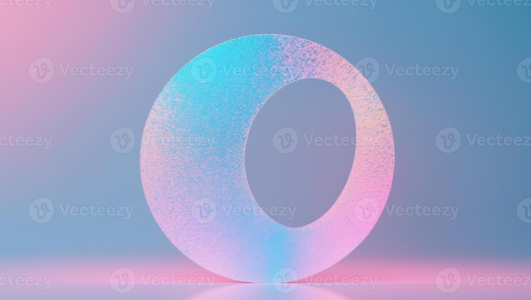 A 3d rendering of a circle with a pink and blue color photo
