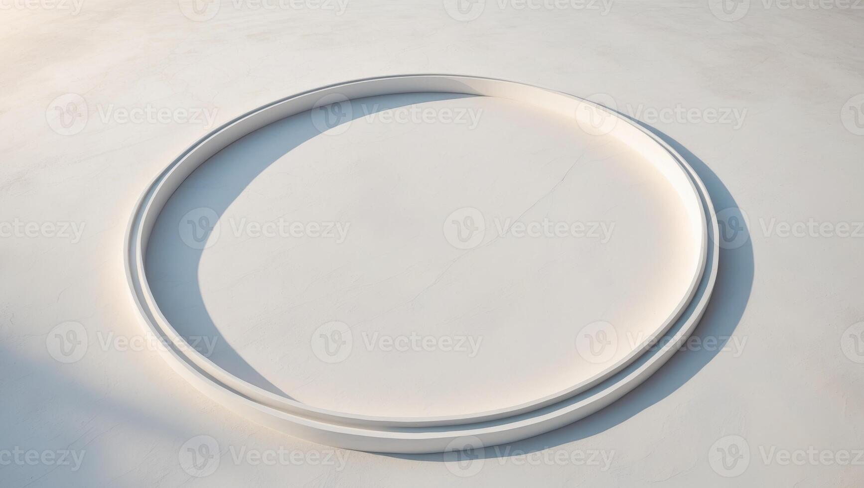 A white circular ring on a white surface photo