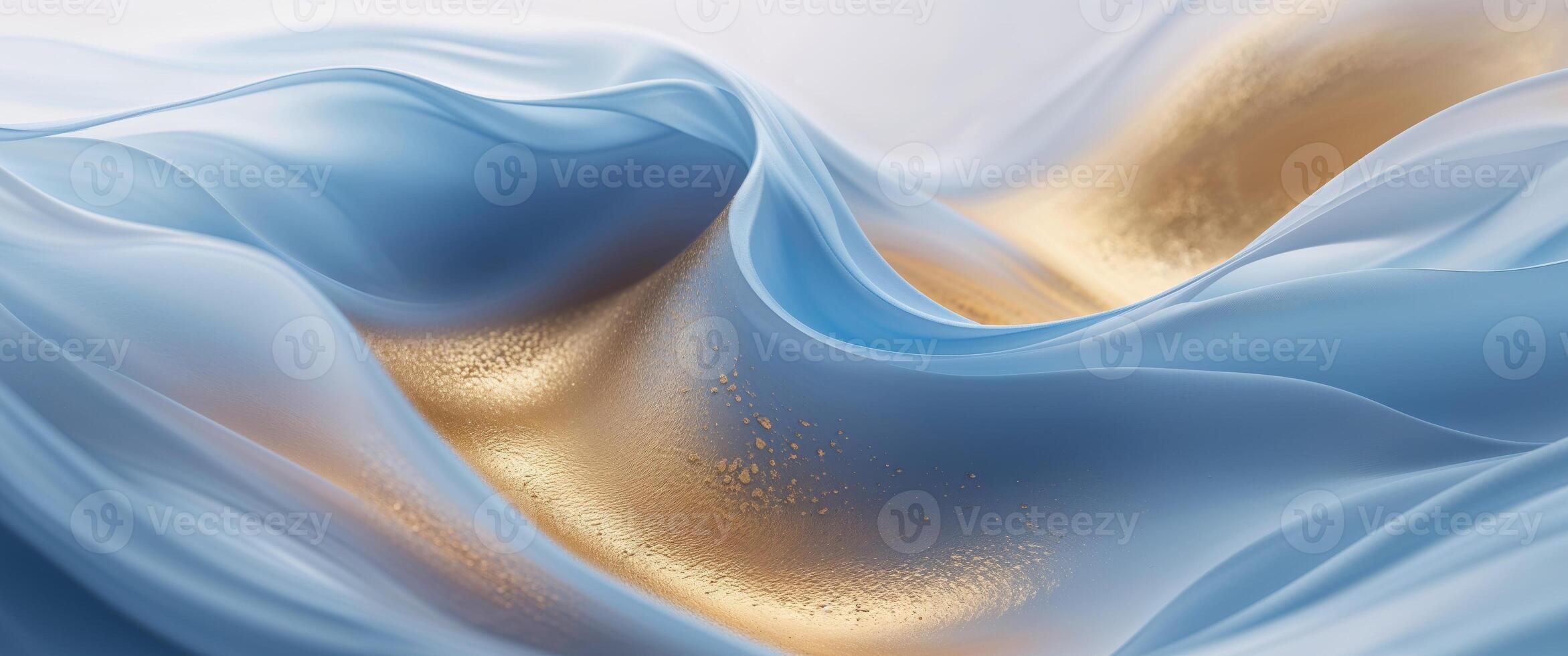 A blue and gold fabric with a gold foil photo
