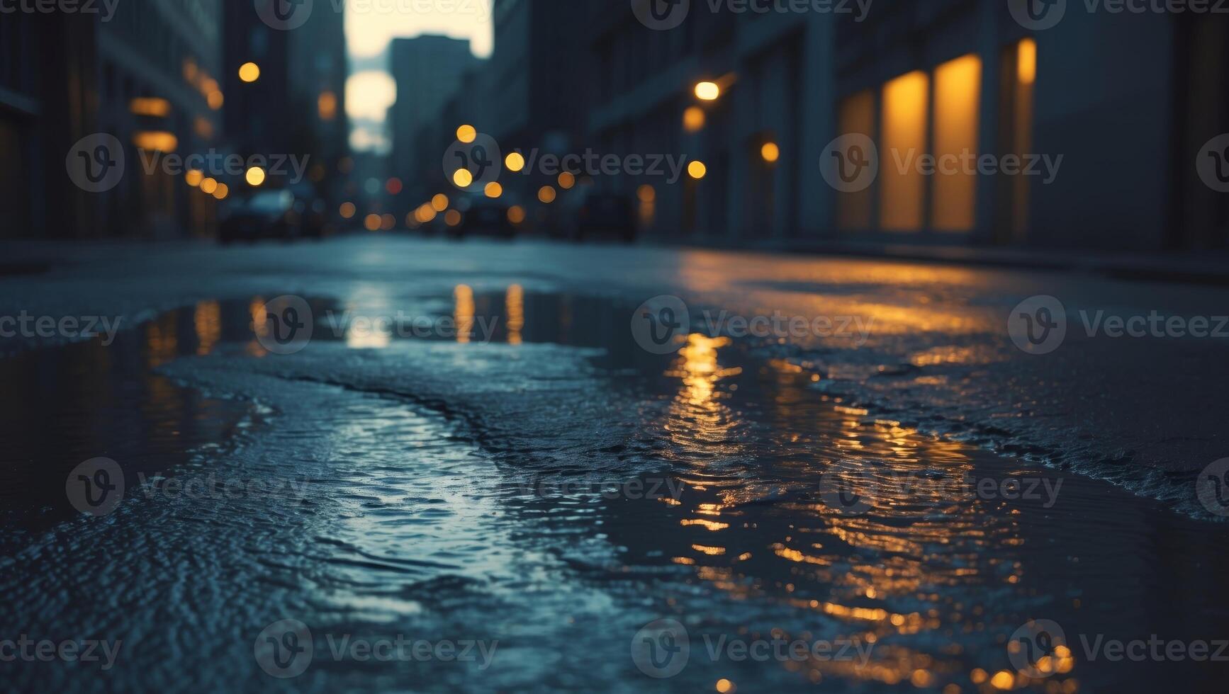 Urban Runoff in Dramatic Lighting at Dusk photo