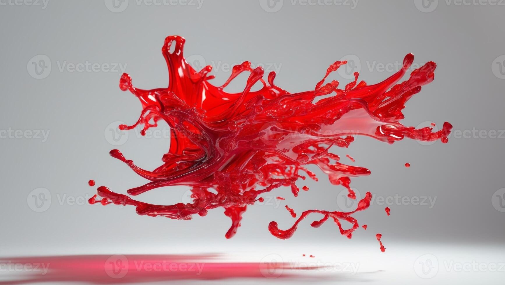Abstract Red Liquid Sculpture Dynamic Splash Art photo