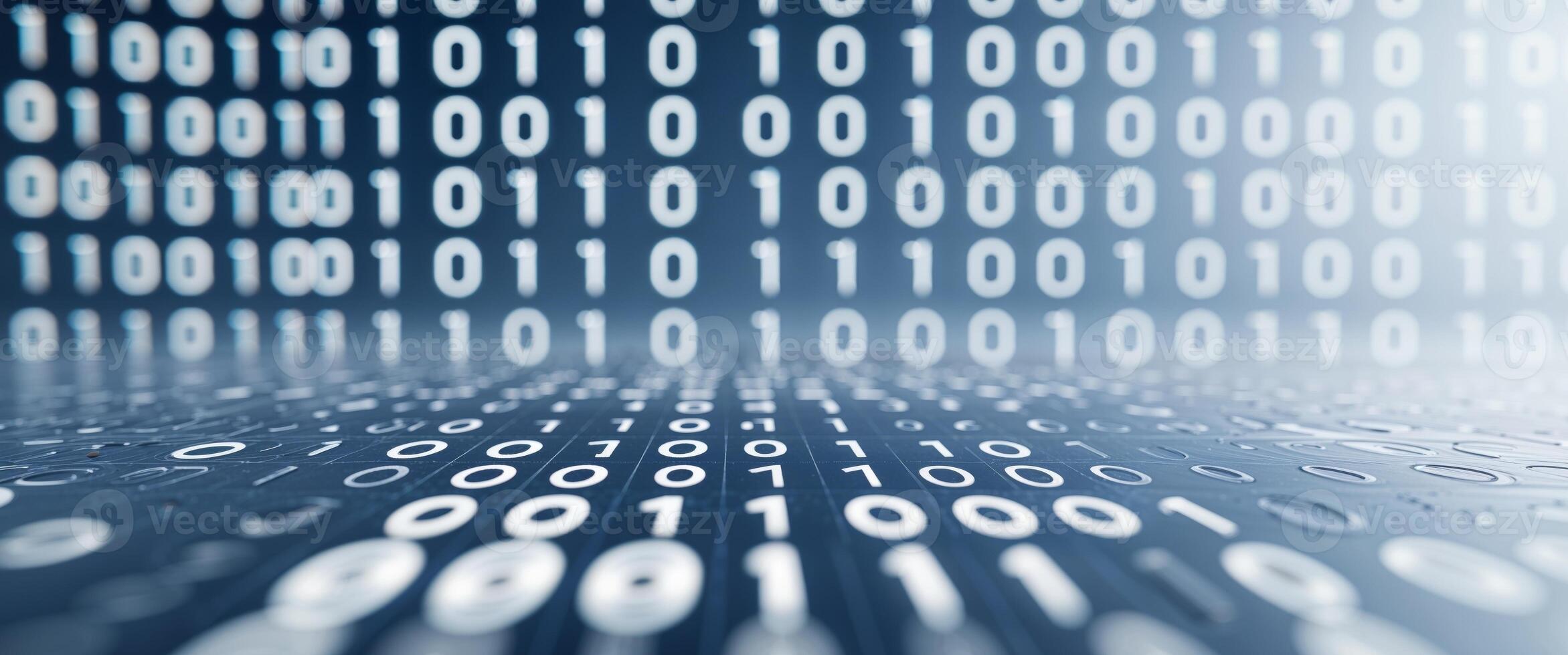 Digital Background with Binary Code and Numbers photo
