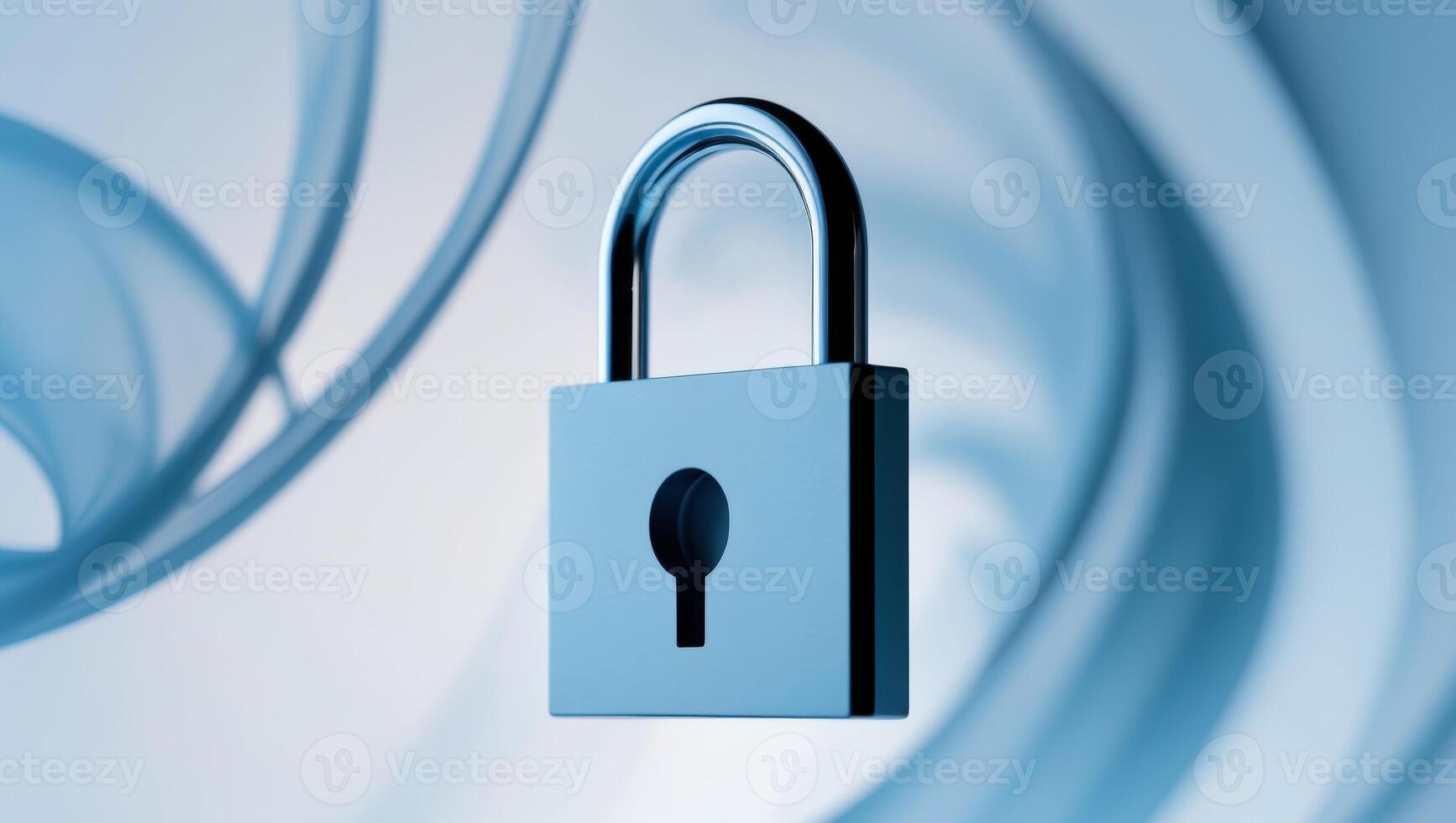 A lock symbolizing security and data protection on an abstract digital background photo