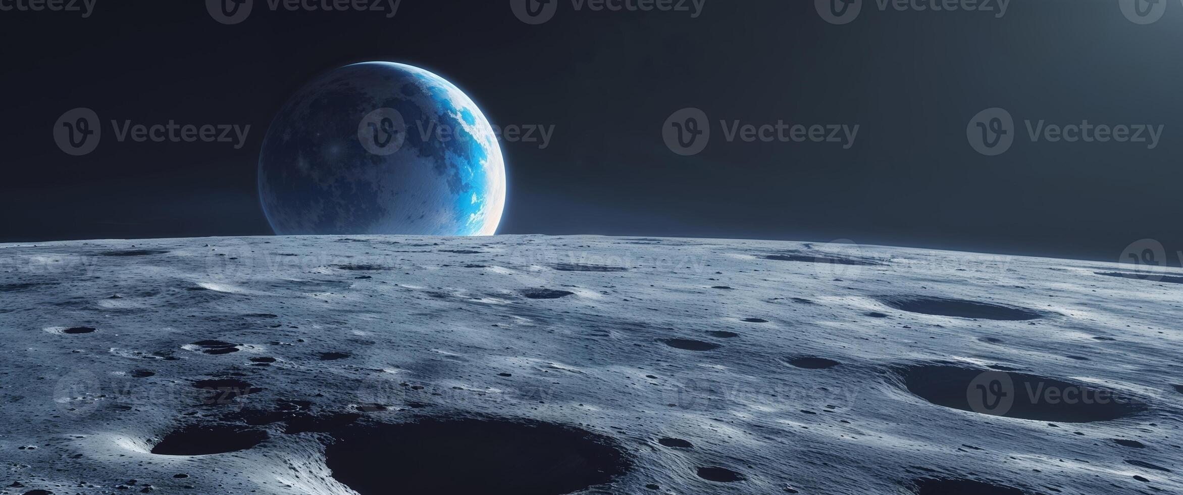 An image of the moon and earth from space photo