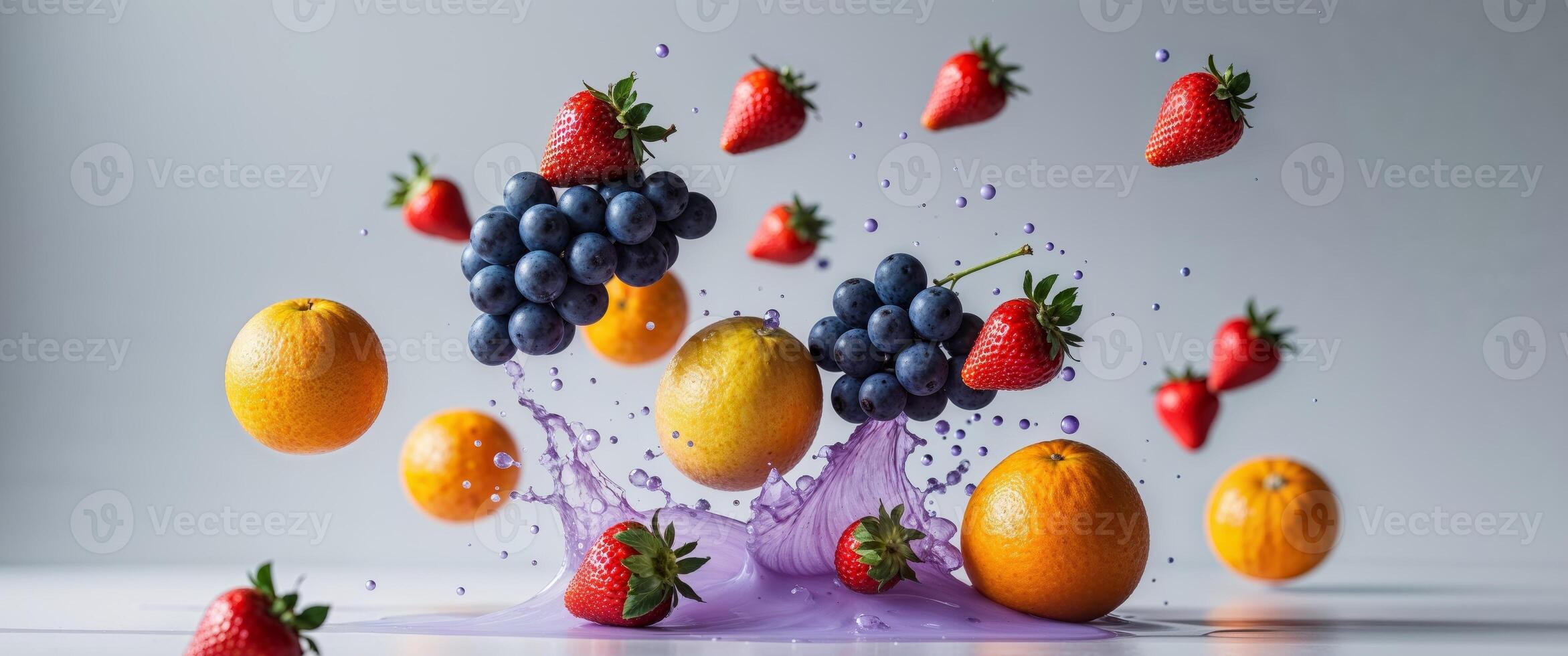 Fresh Fruit Splash in Dynamic Composition photo