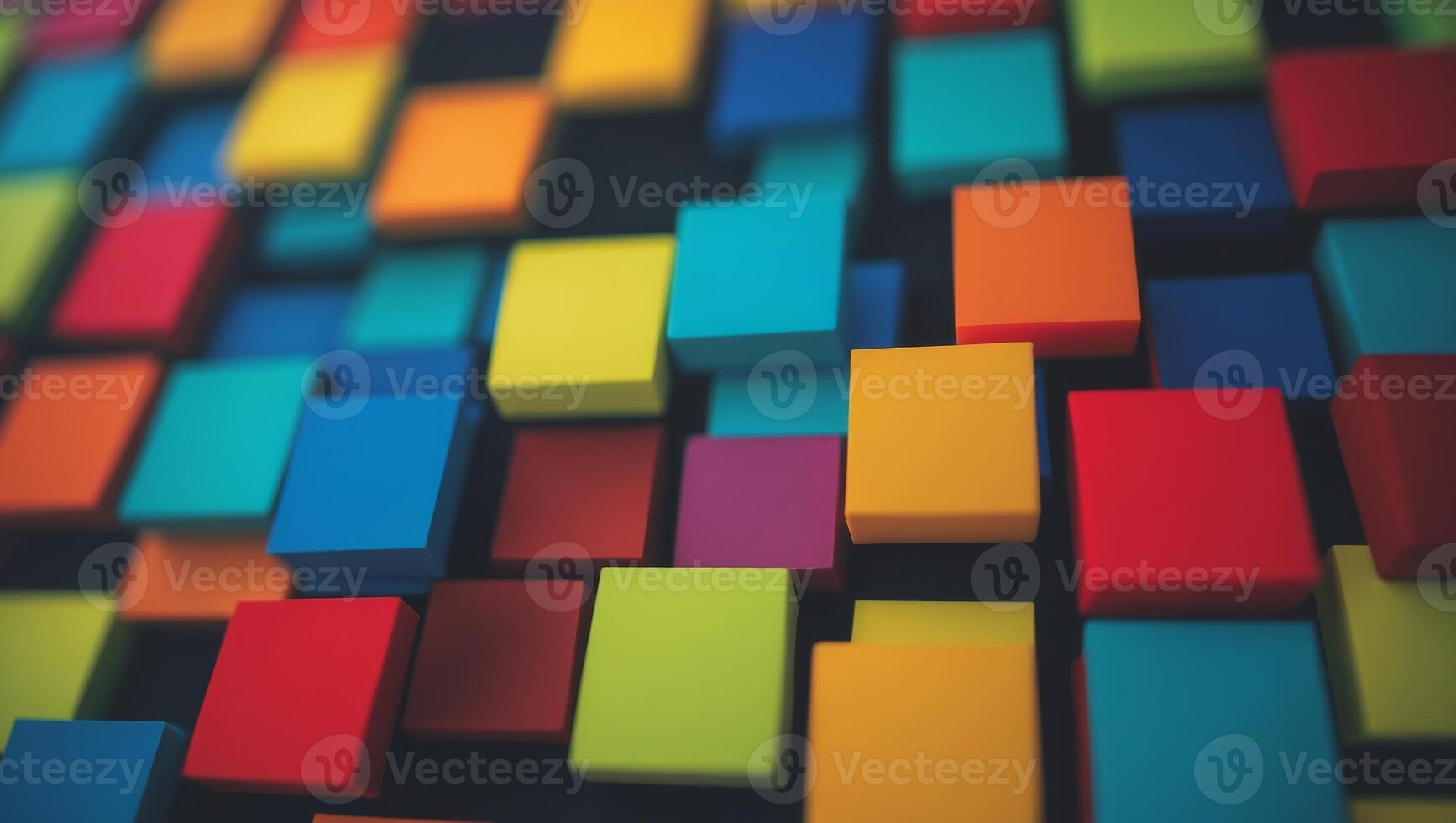 a close up of a colorful grid of squares on a black background. photo