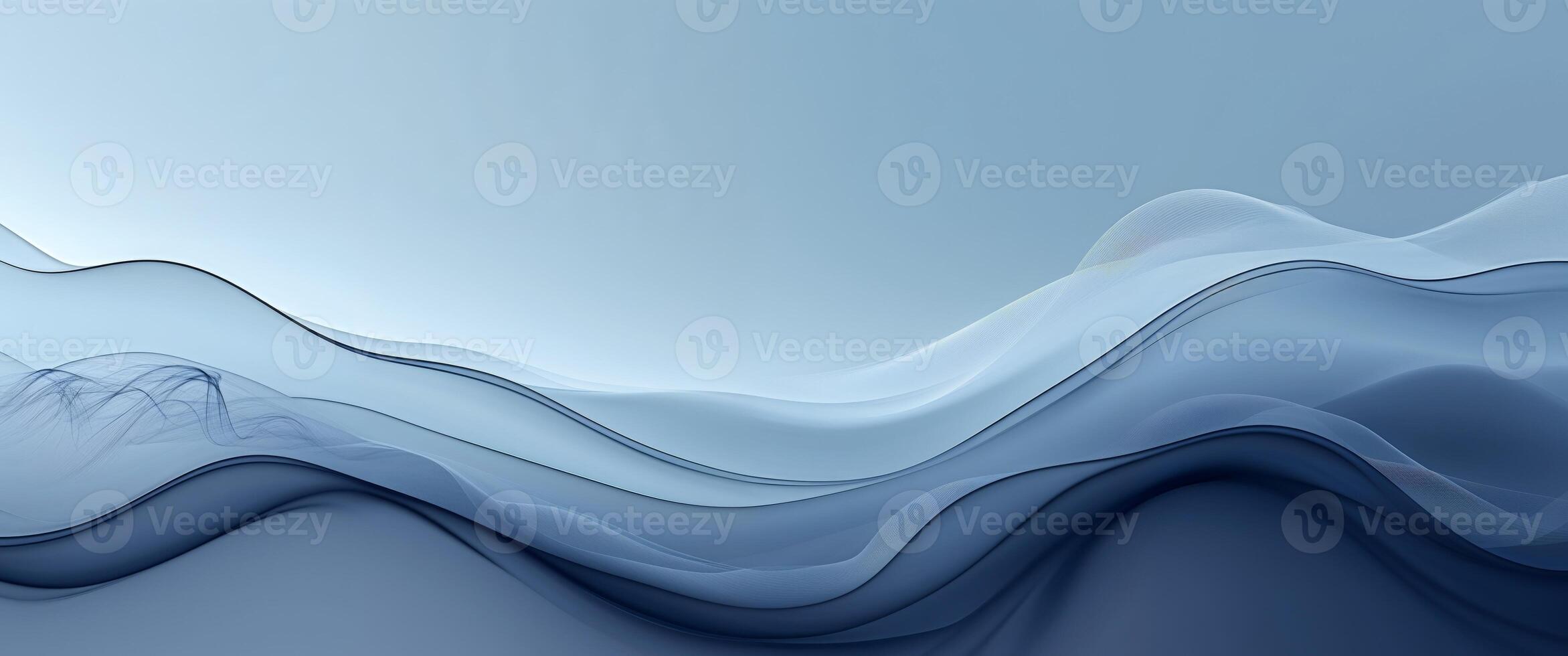 Soft Blue Gradient Background with Fluid Layers. photo