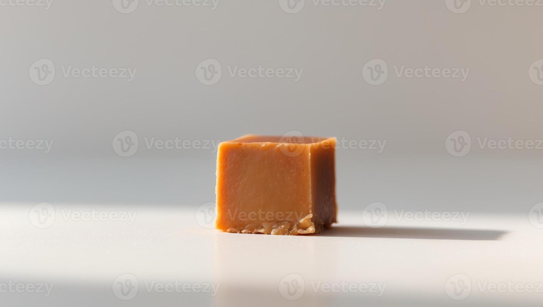 Creamy caramel fudge square with smooth texture and rich color photo