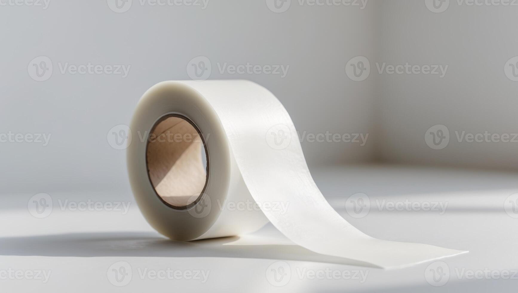 Adhesive packaging tape roll with smooth surface for sealing boxes photo