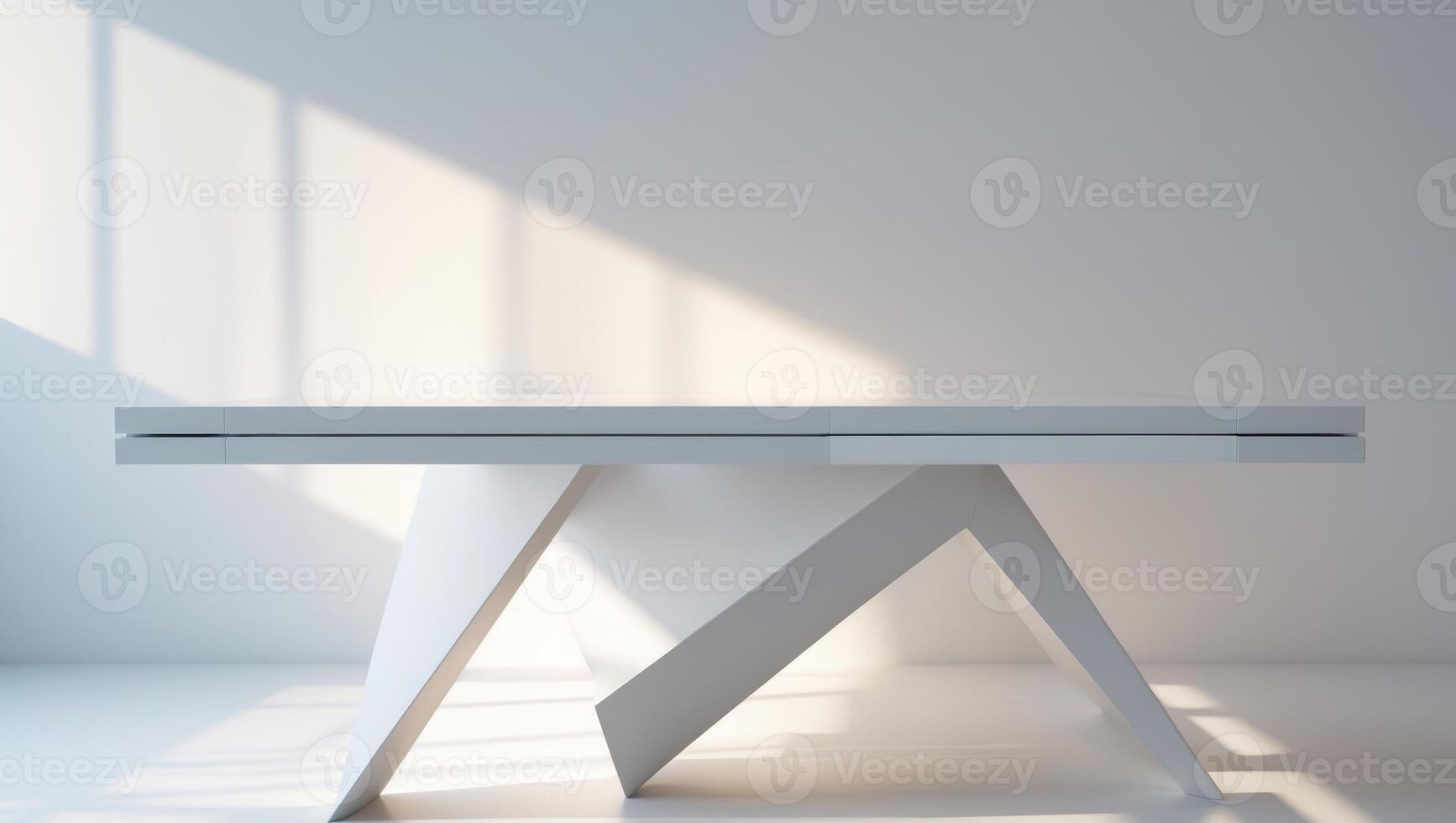 A white table with a lot of angles and a lot of lines photo