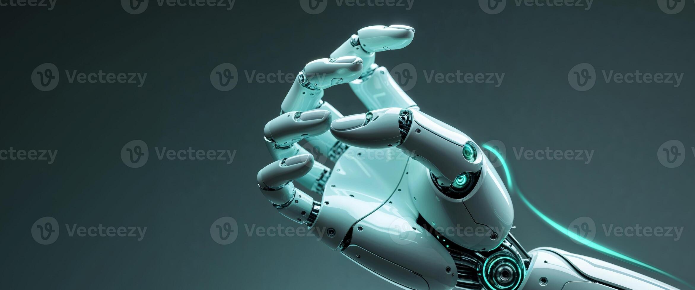 Futuristic Robotic Hand with Glowing Effects. photo