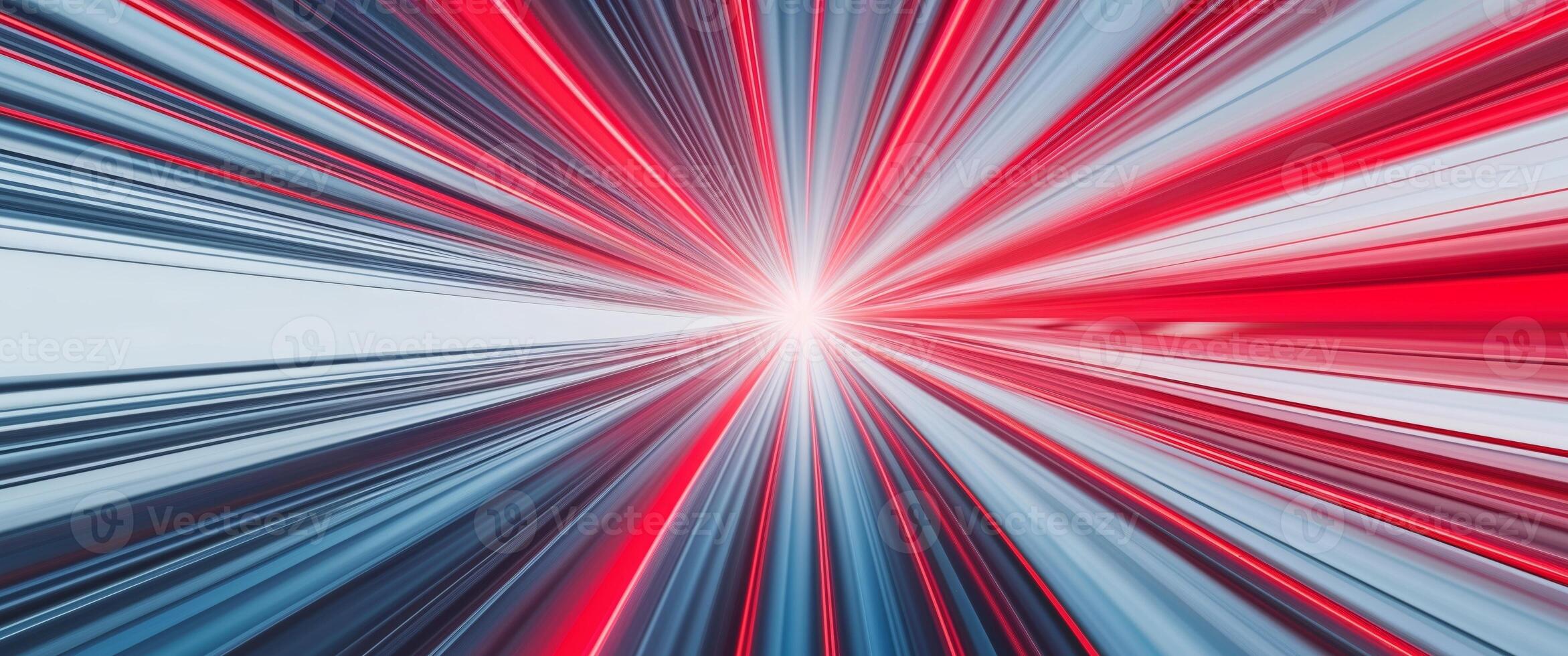 A red and blue light beam is moving through the air photo