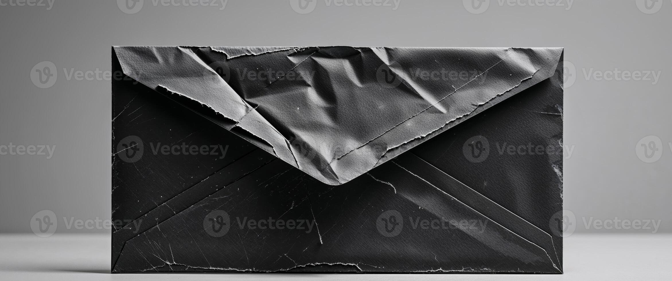 An envelope with a torn piece of paper inside photo