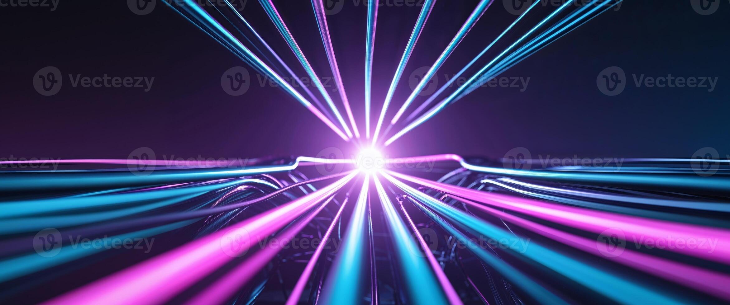 Abstract background with light beams and neon lights photo