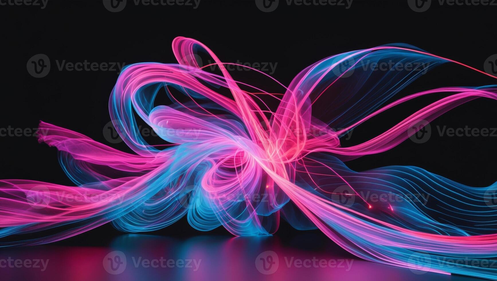 Abstract light painting with blue and pink colors photo