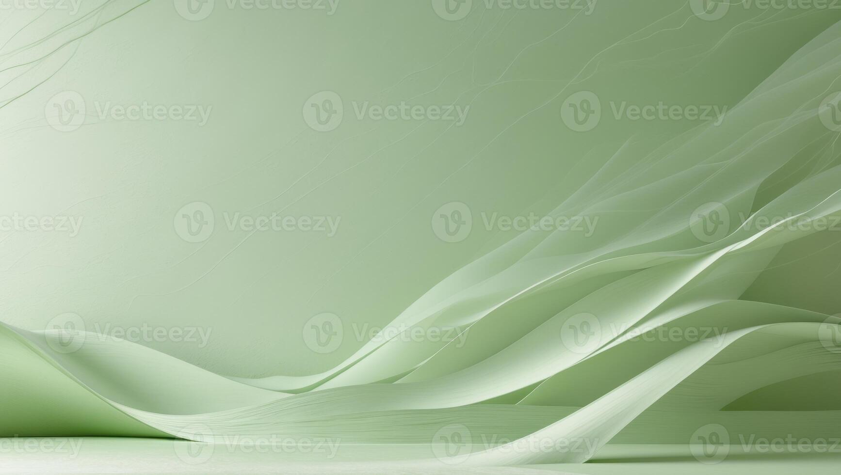 3d rendering of a green wall with white paper photo