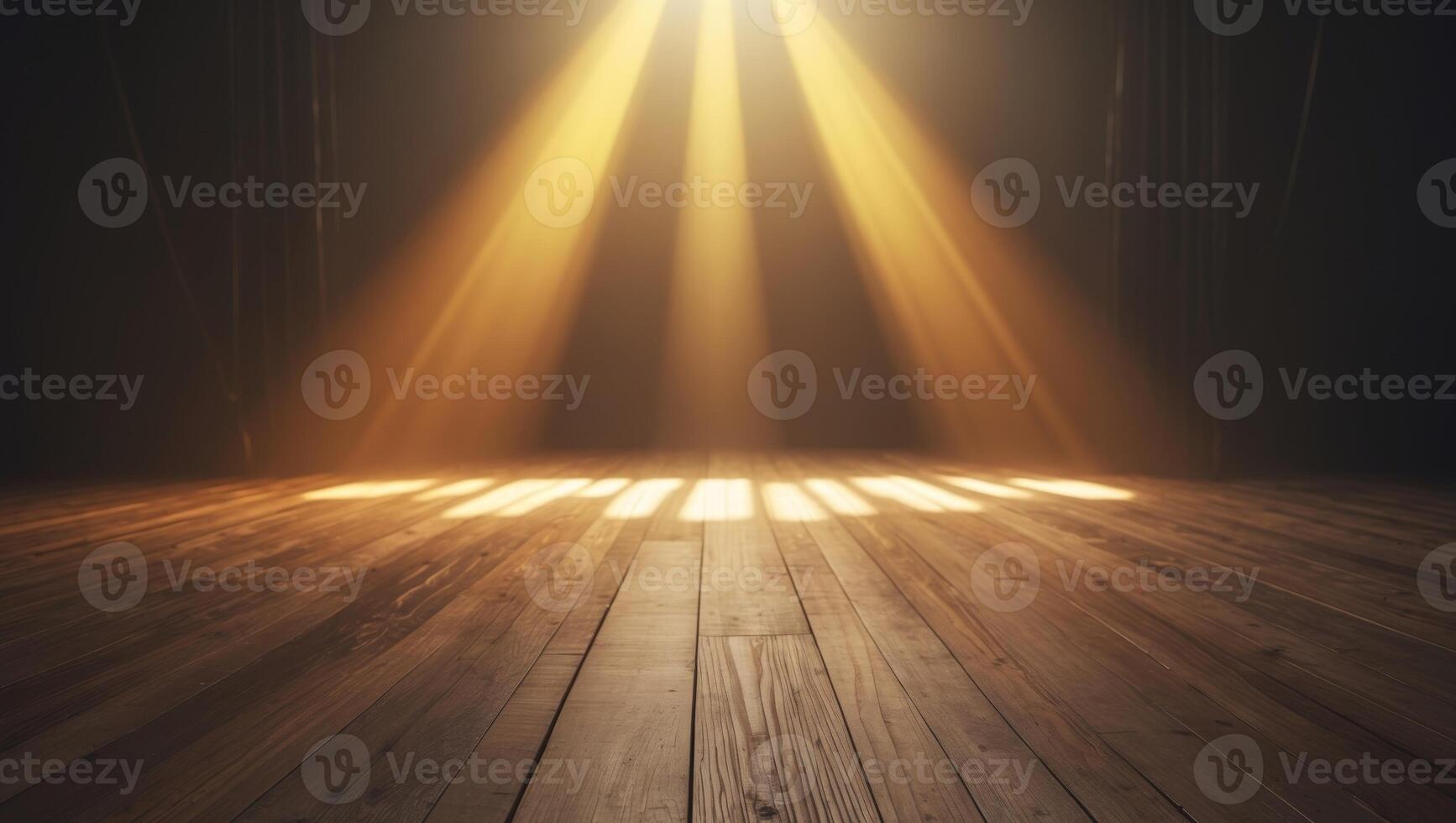 An empty room with a light shining through the window photo