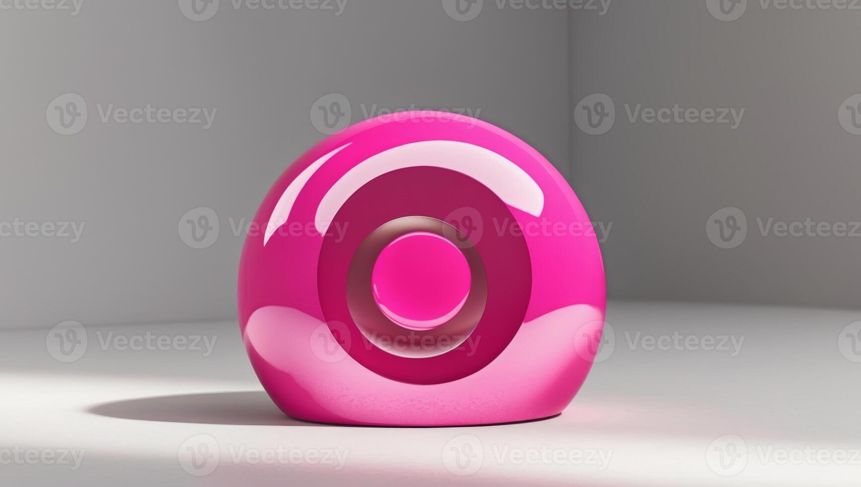 Bright Pink Location Marker with Glossy Surface and Round Cutout. photo