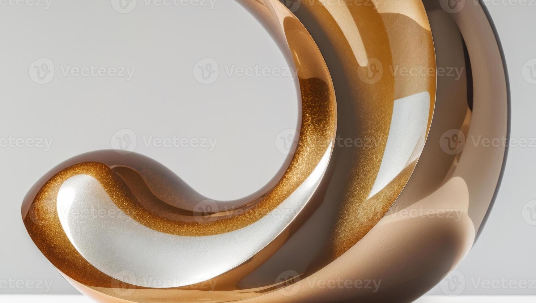 Abstract Sculptural Form with Metallic Patina and Smooth Curves. photo