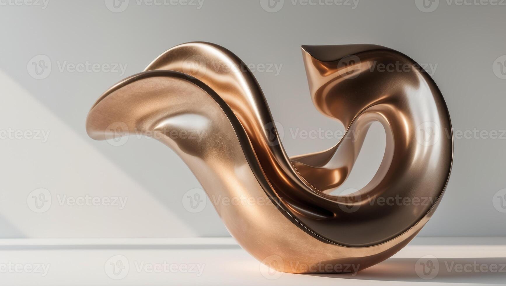 Abstract Sculptural Form with Metallic Patina and Smooth Curves photo