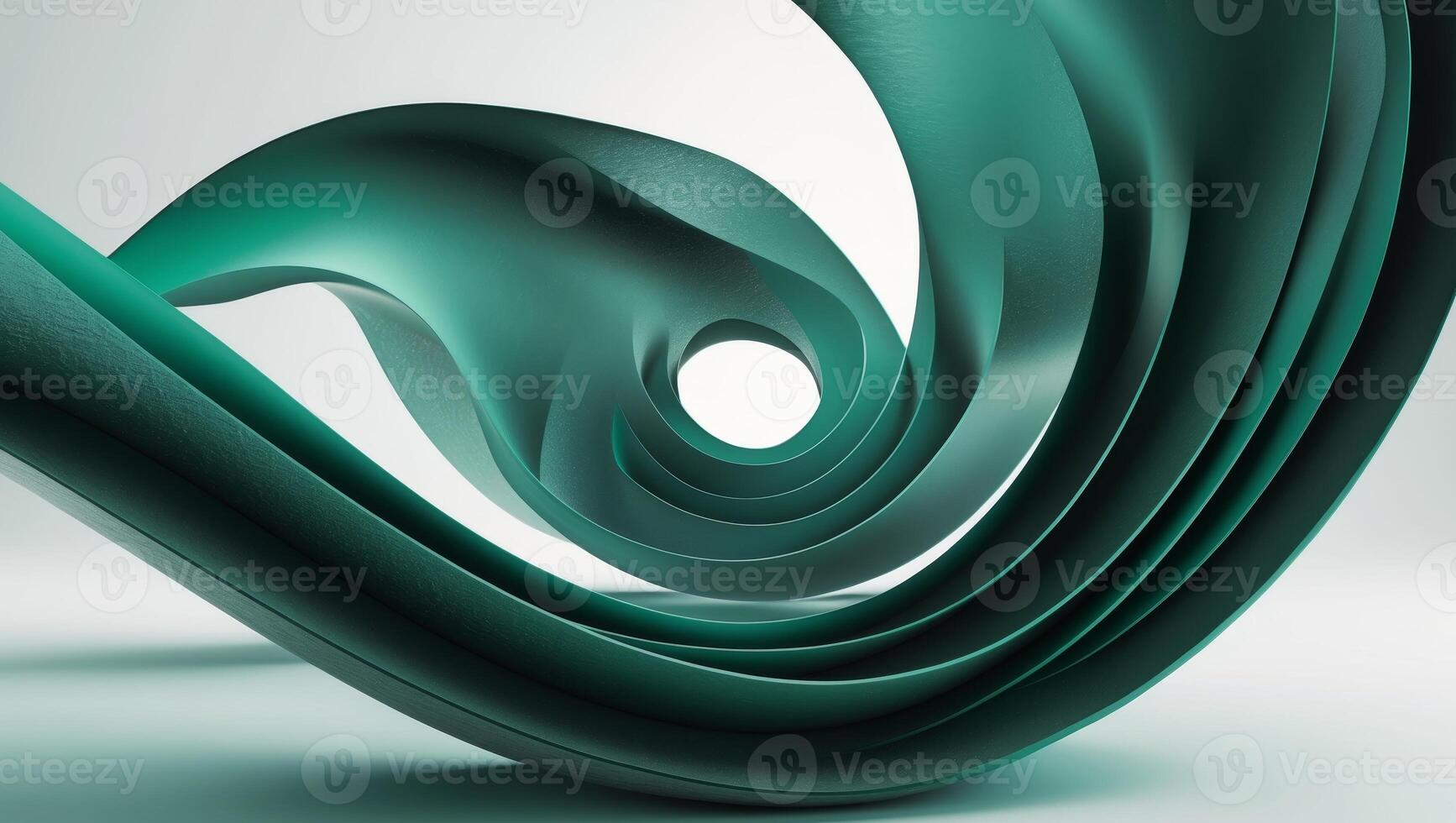 Abstract Teal and Dark Green Swirling Forms photo