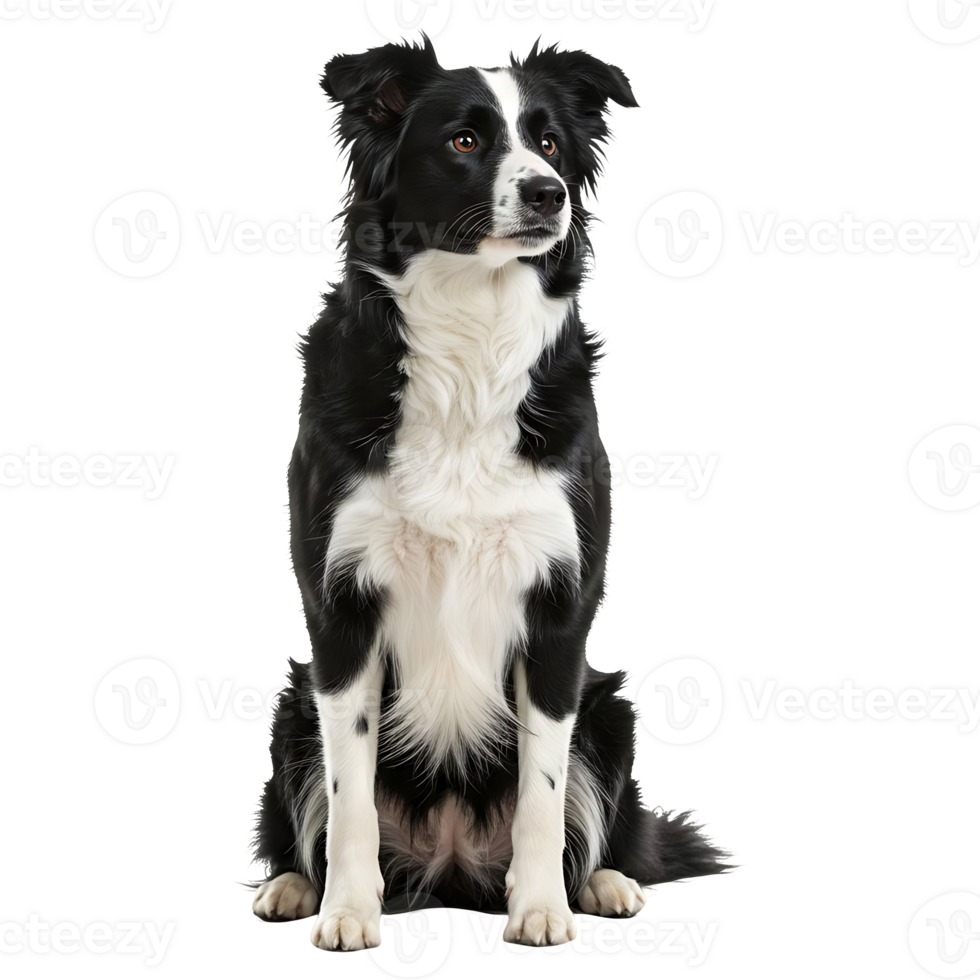 Attentive Border Collie Posing Elegantly png
