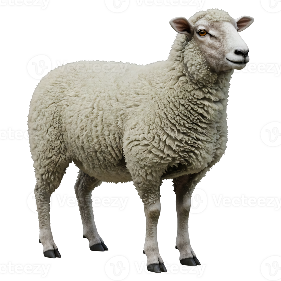 A Fluffy Sheep Standing Serene and Calm png