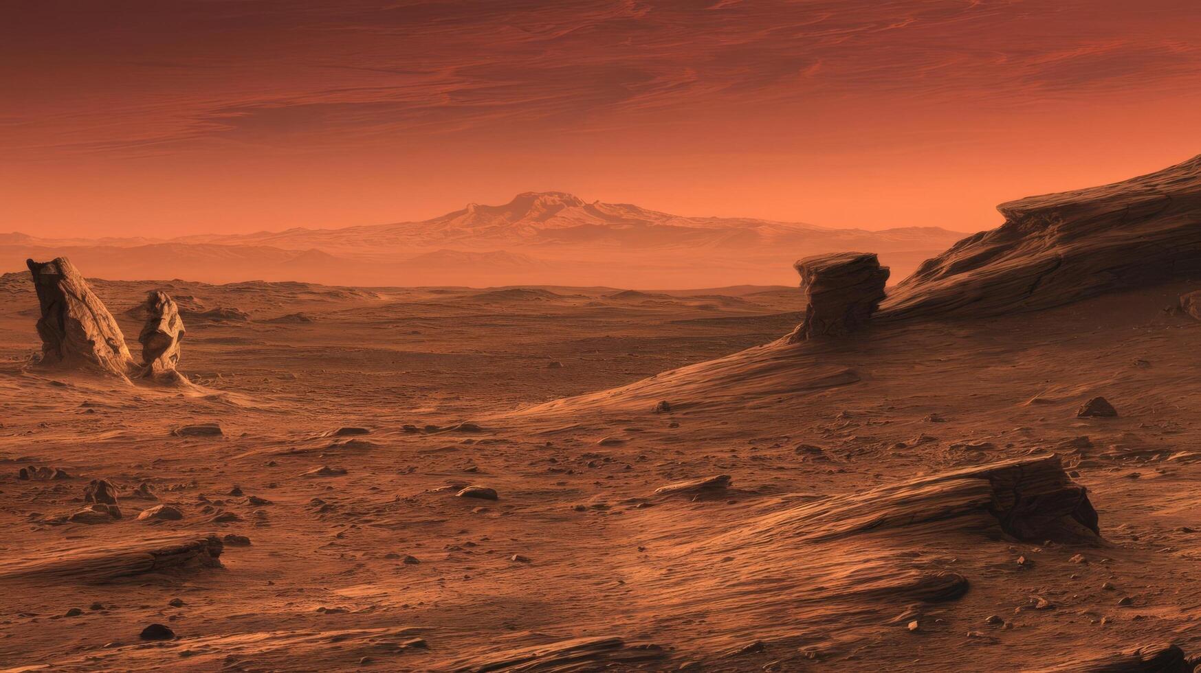 An artist's impression of the red planet mars photo