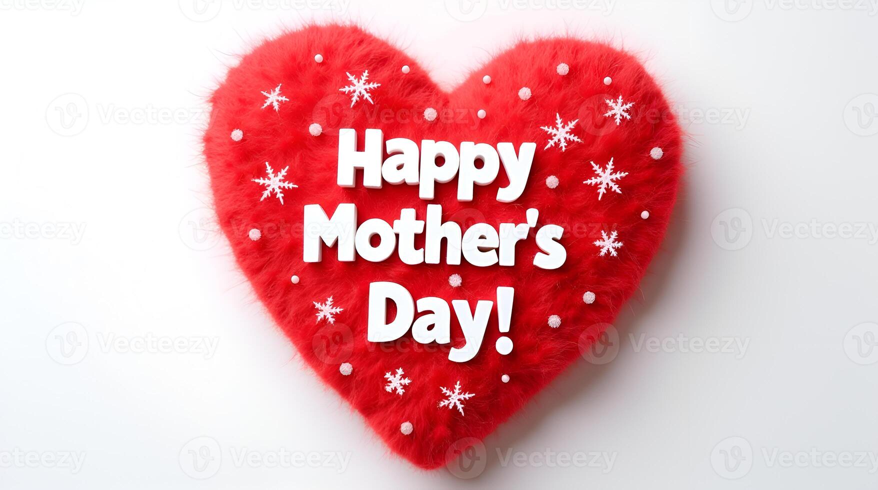 Happy mother's day text on a red heart shape photo