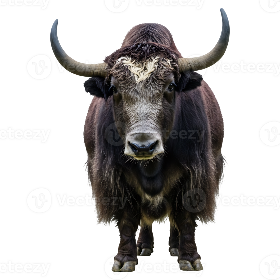 Majestic Yak Stands Boldly Facing Forward png
