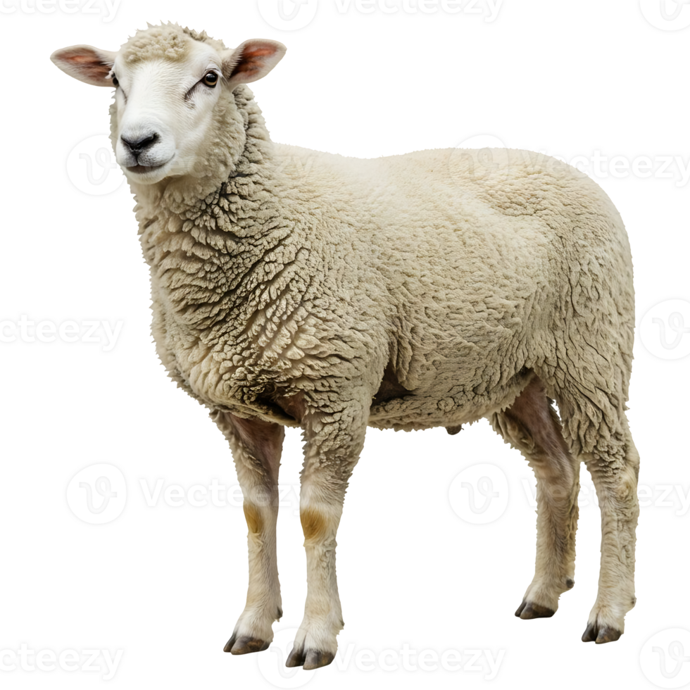 A Fluffy Sheep Stands Alone, Serene png