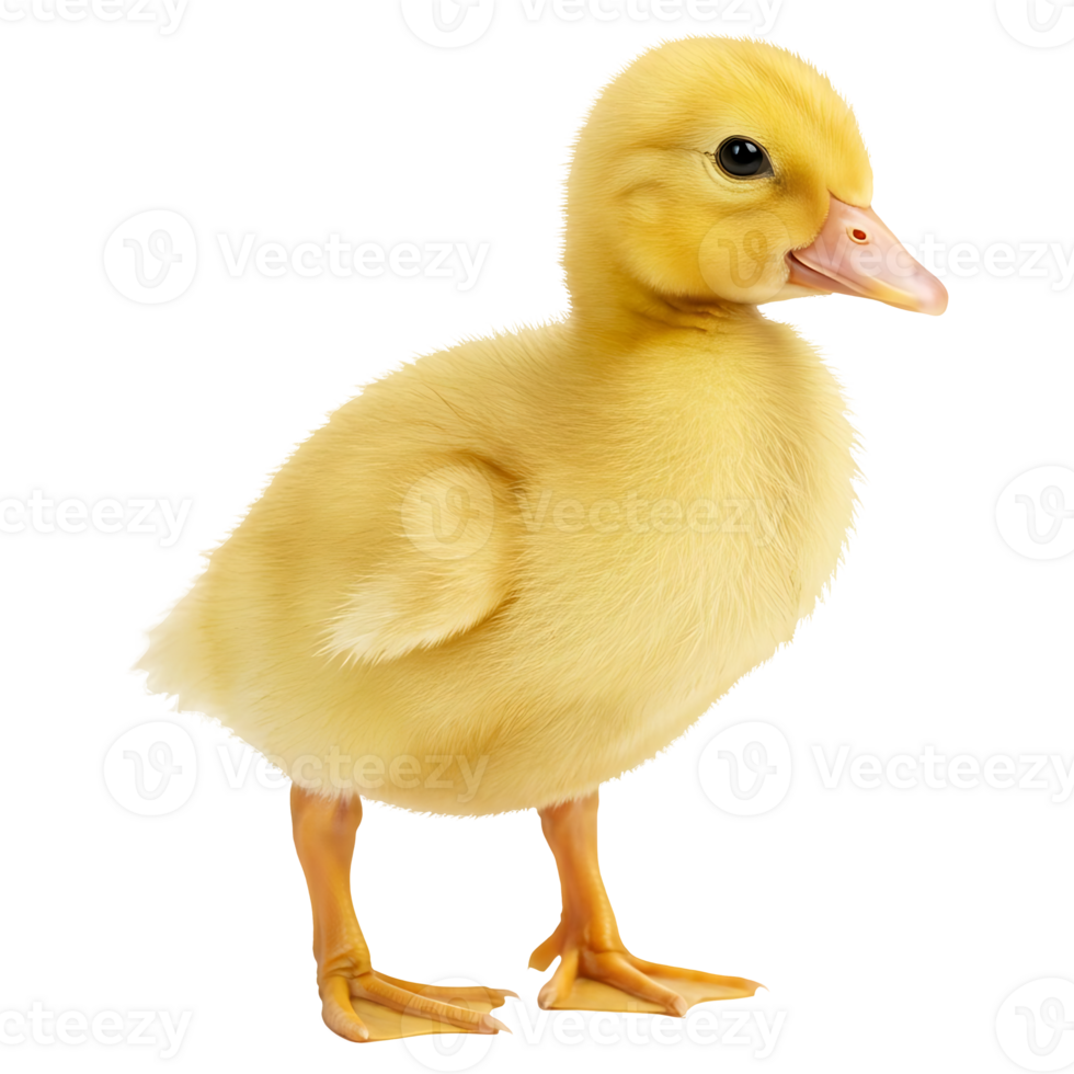 Adorable Fluffy Yellow Duckling Posing png