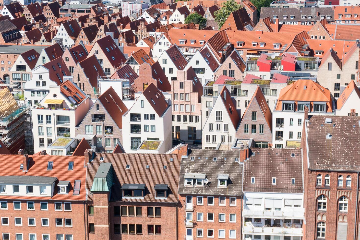 Lubeck, Germany-august 12, 2022-view of Lubeck from the St. Peter's tower. photo