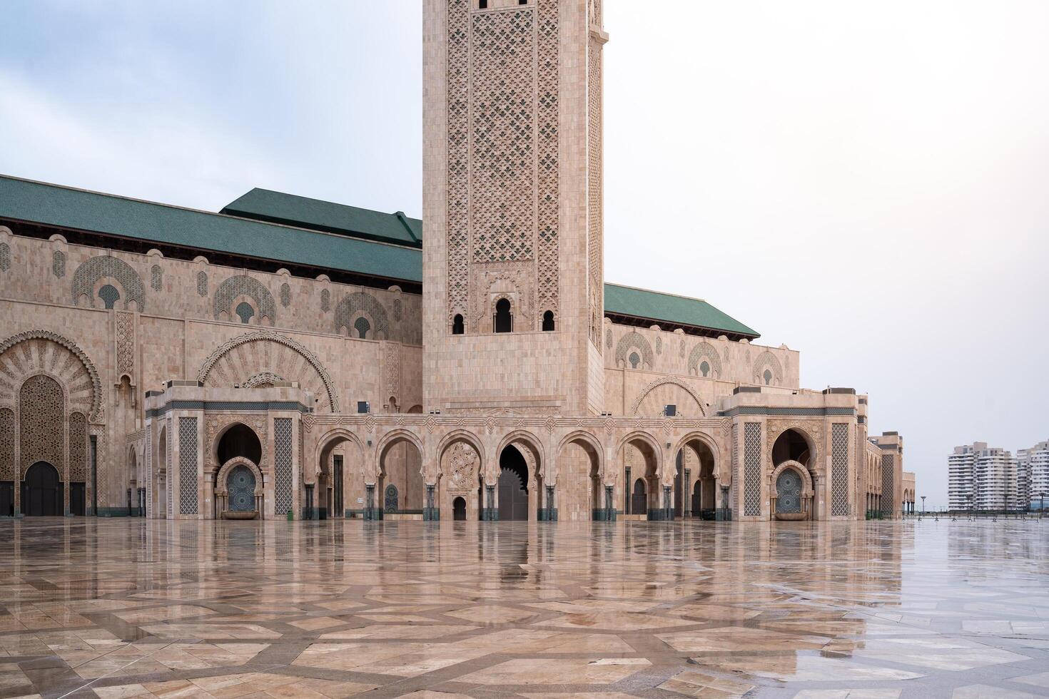 Casablanca, Morocco -march 25, 2024-view of the famous Hassan Second Mosque photo