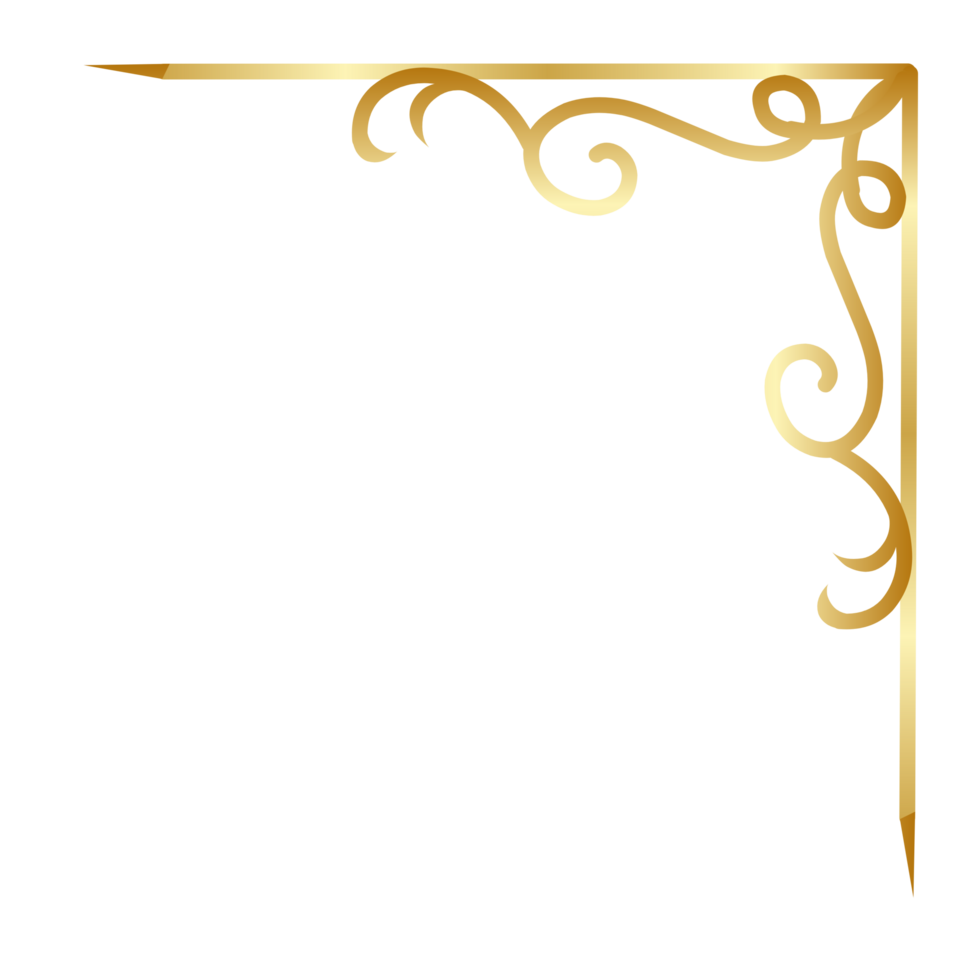 Golden corner for certificate png