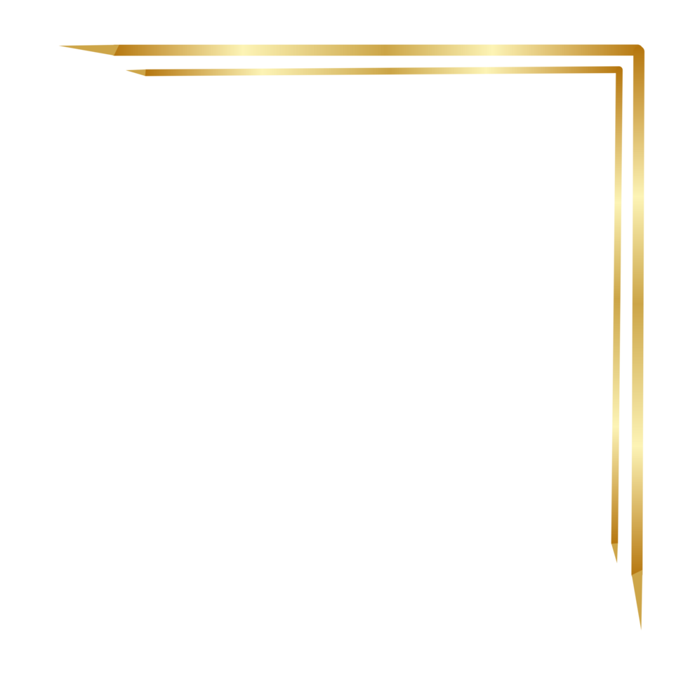 Minimalist golden corner for document png