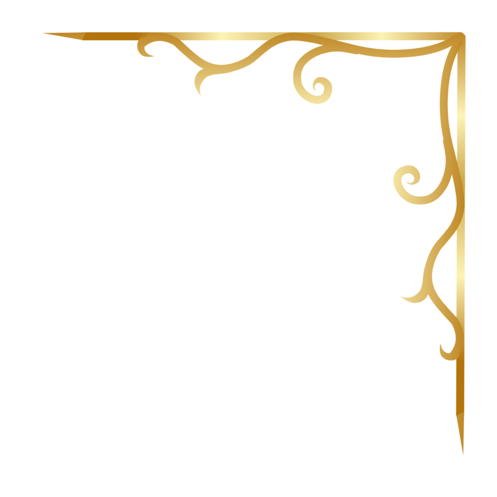 Gold corner for certificate frame png