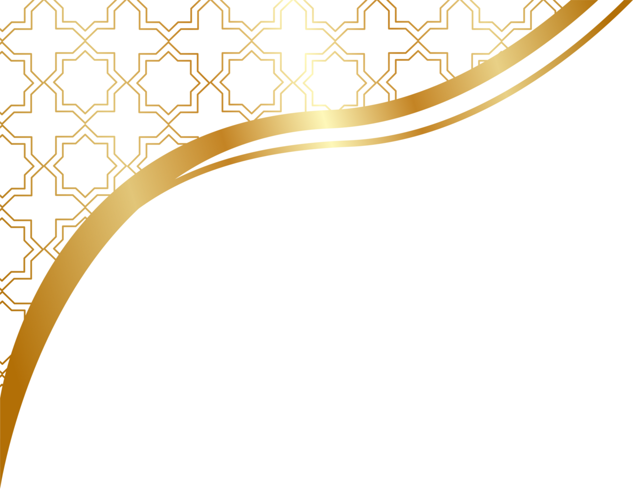 Golden corner with Islamic pattern png