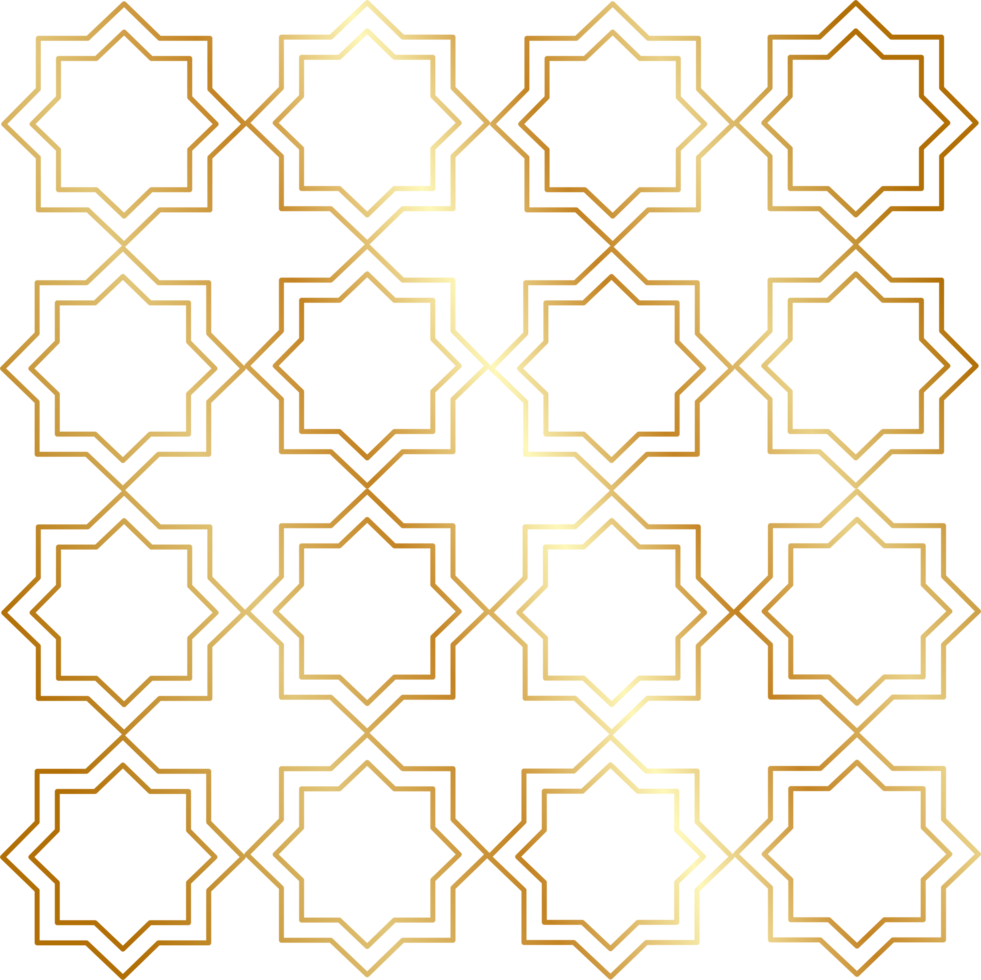 Luxury golden islamic pattern png