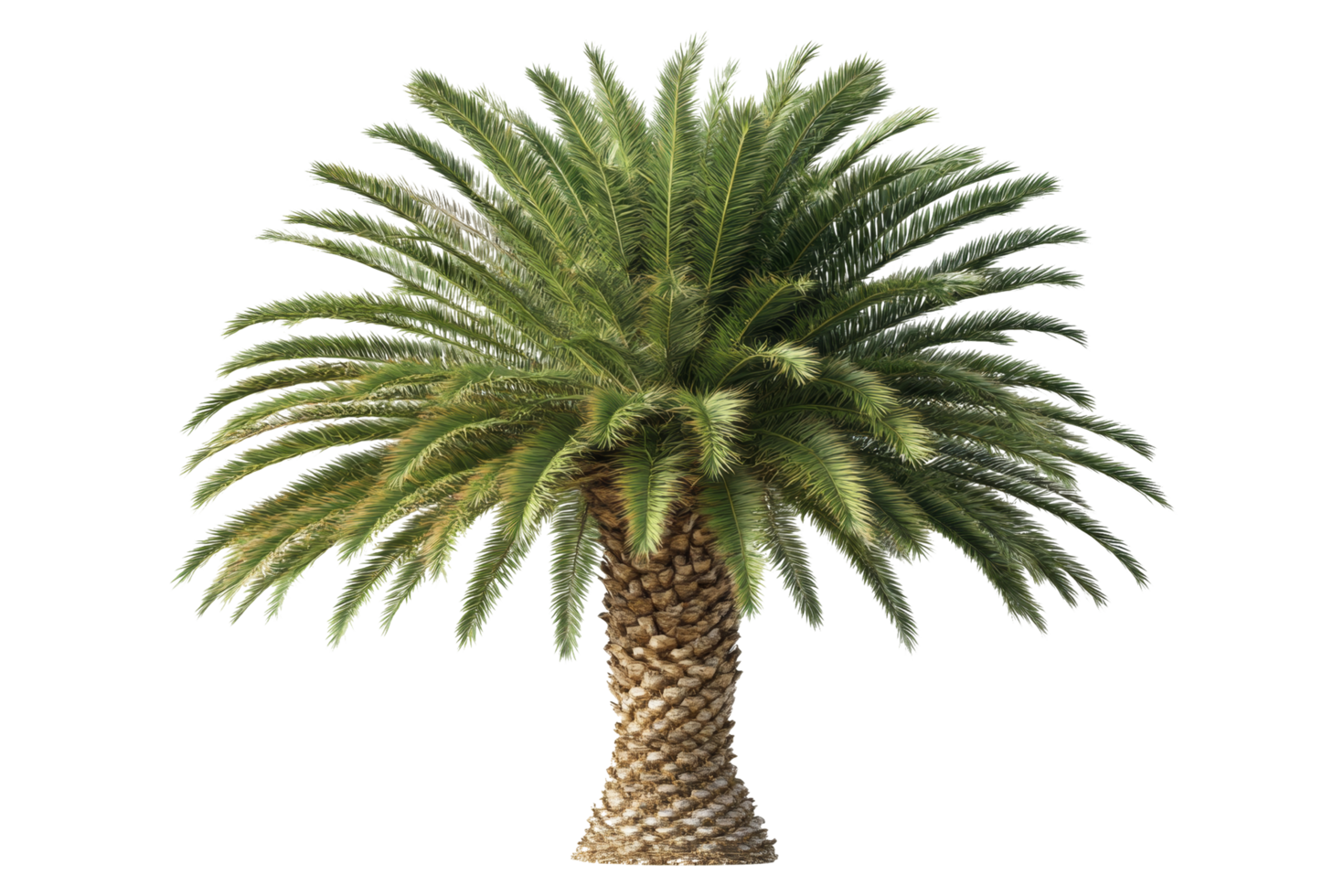 Lush Green Palm Tree with Fern-Like Leaves Displaying Beauty png